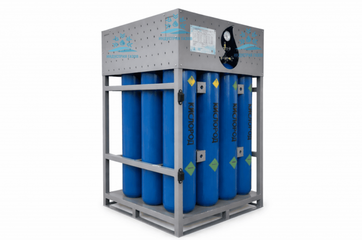 Моноблок газовый на 12 баллонов 40 л. / 150 атм. под кислород